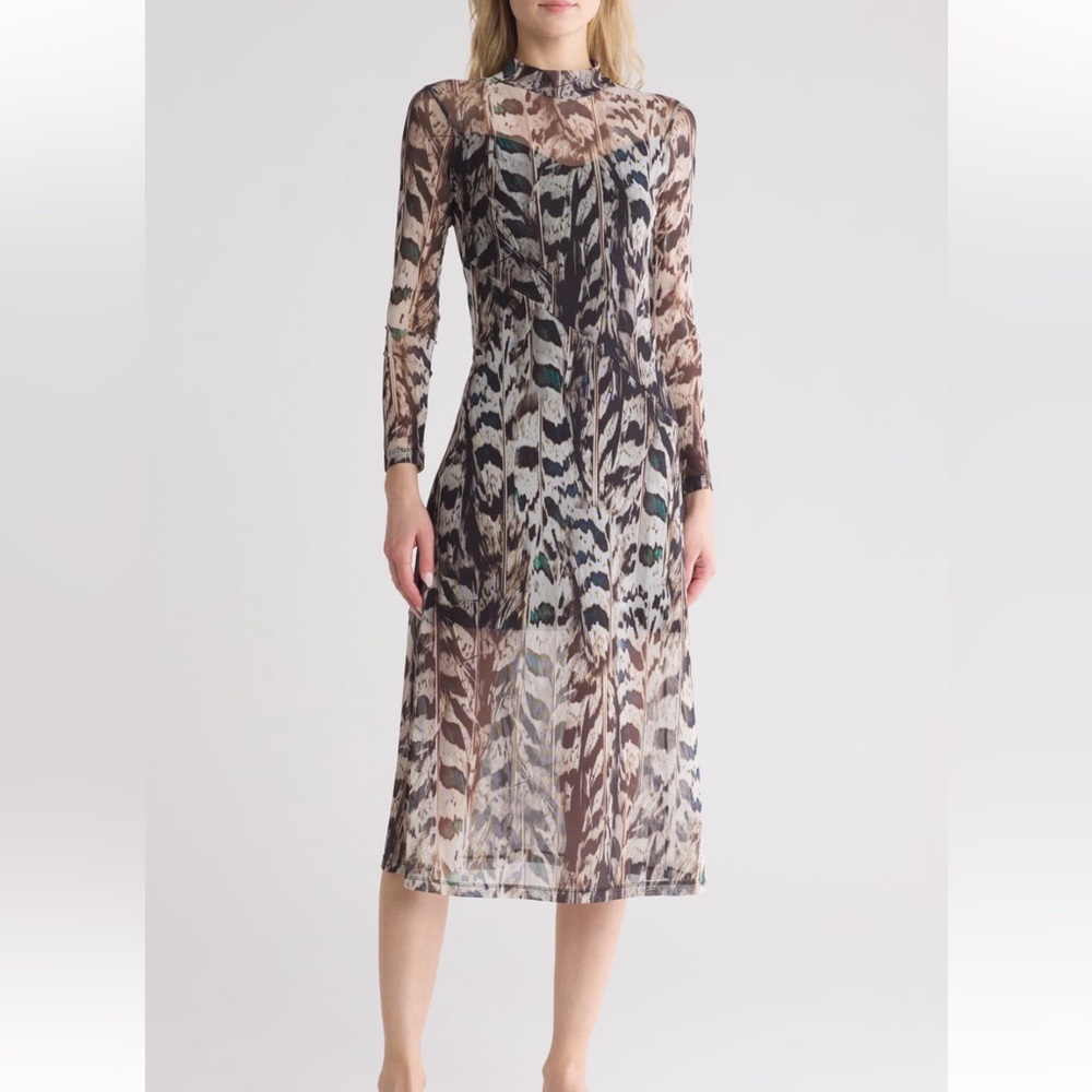 NWT All Saints Multicolor mesh Midi Dress size 00